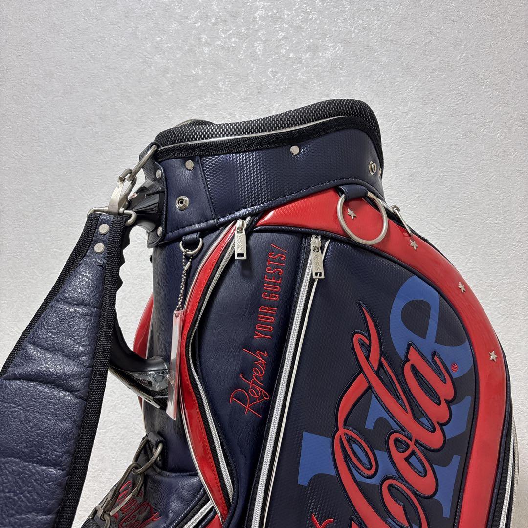 【希少品】 コカコーラ キャディバッグ カート式 8分割 レザー・エナメル仕様