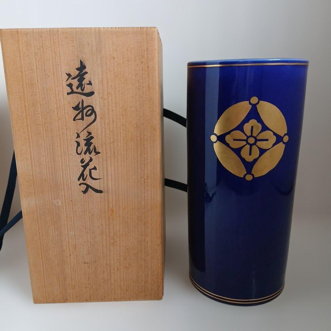 遠州流　花入れ　京焼西村徳泉作大徳寺孤篷庵小林卓巌箱書き 　27.5cm