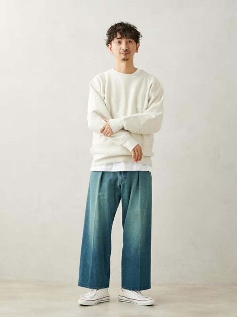 チャンピオン 別注 R/W エルボーパッチ クルーネックスウェット