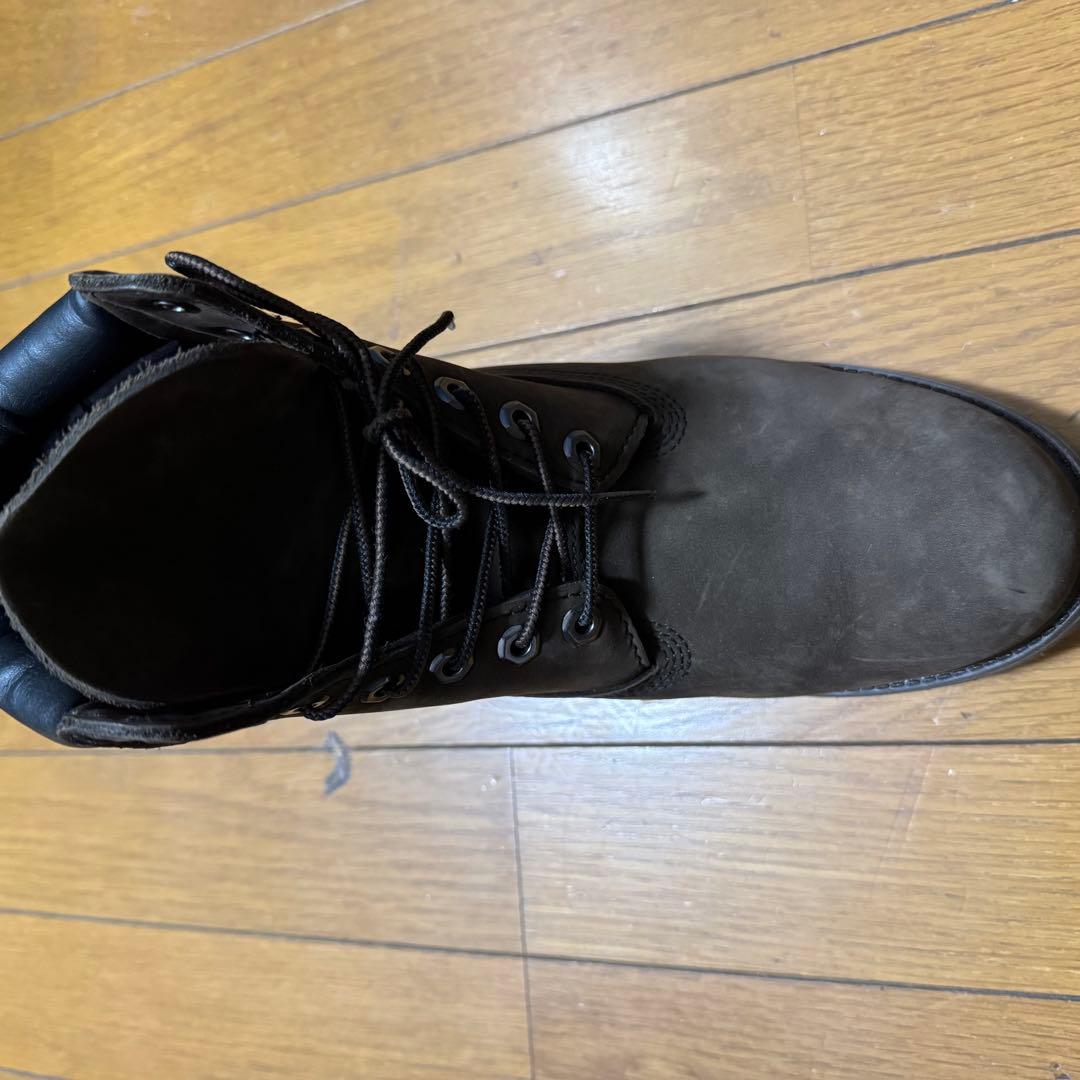 Timberland ダークブラウン ミッドカットブーツ 25cm