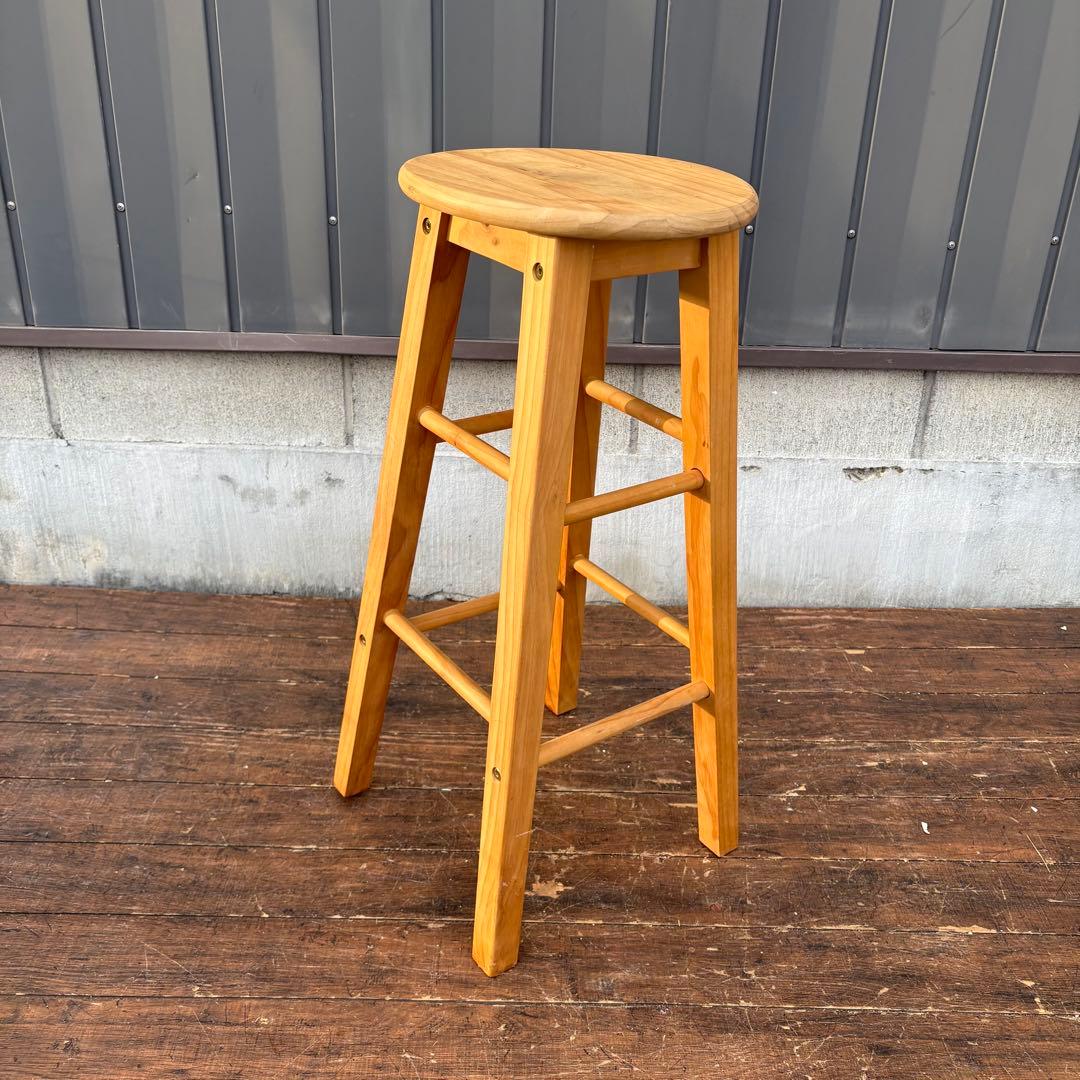 C3 北欧レトロ パイン材 木製カウンターテーブルドレッサー 鏡台スツールセット