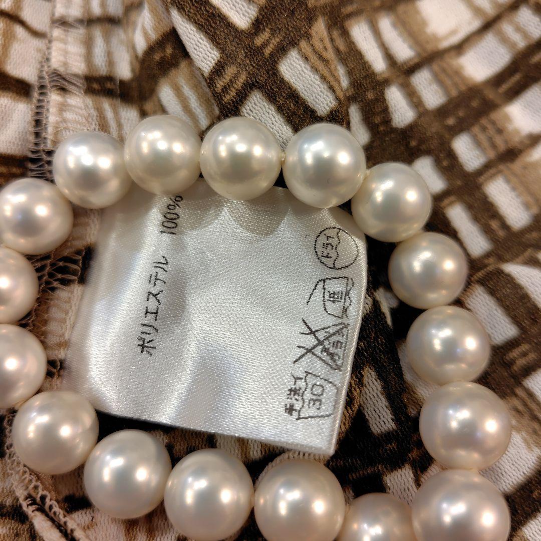 レリアン 格子柄長袖シャツブラウス（ブラウン・ホワイト）は13+XL