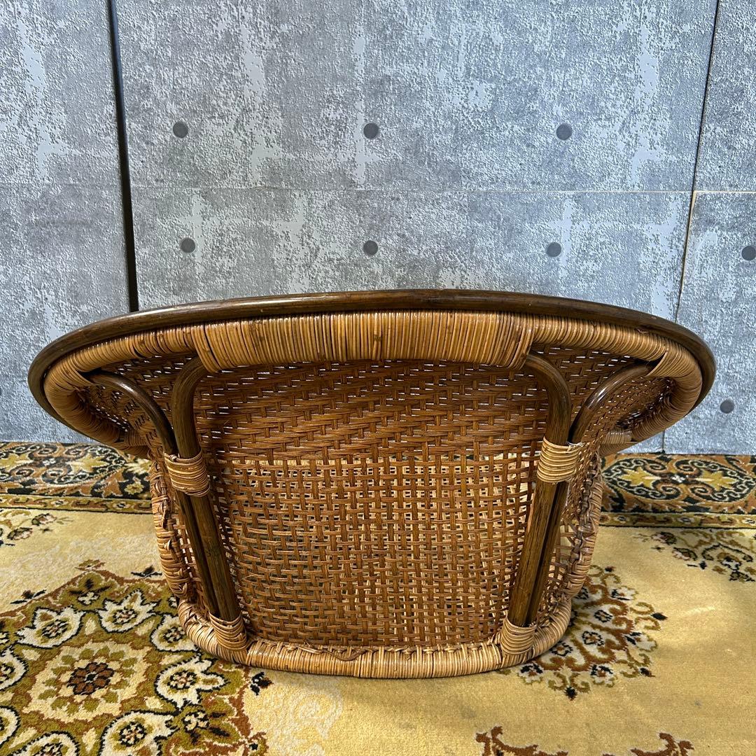 ꧁今枝ラタン꧂座椅子3脚 籐家具 いす イス チェア 昭和レトロ モダン