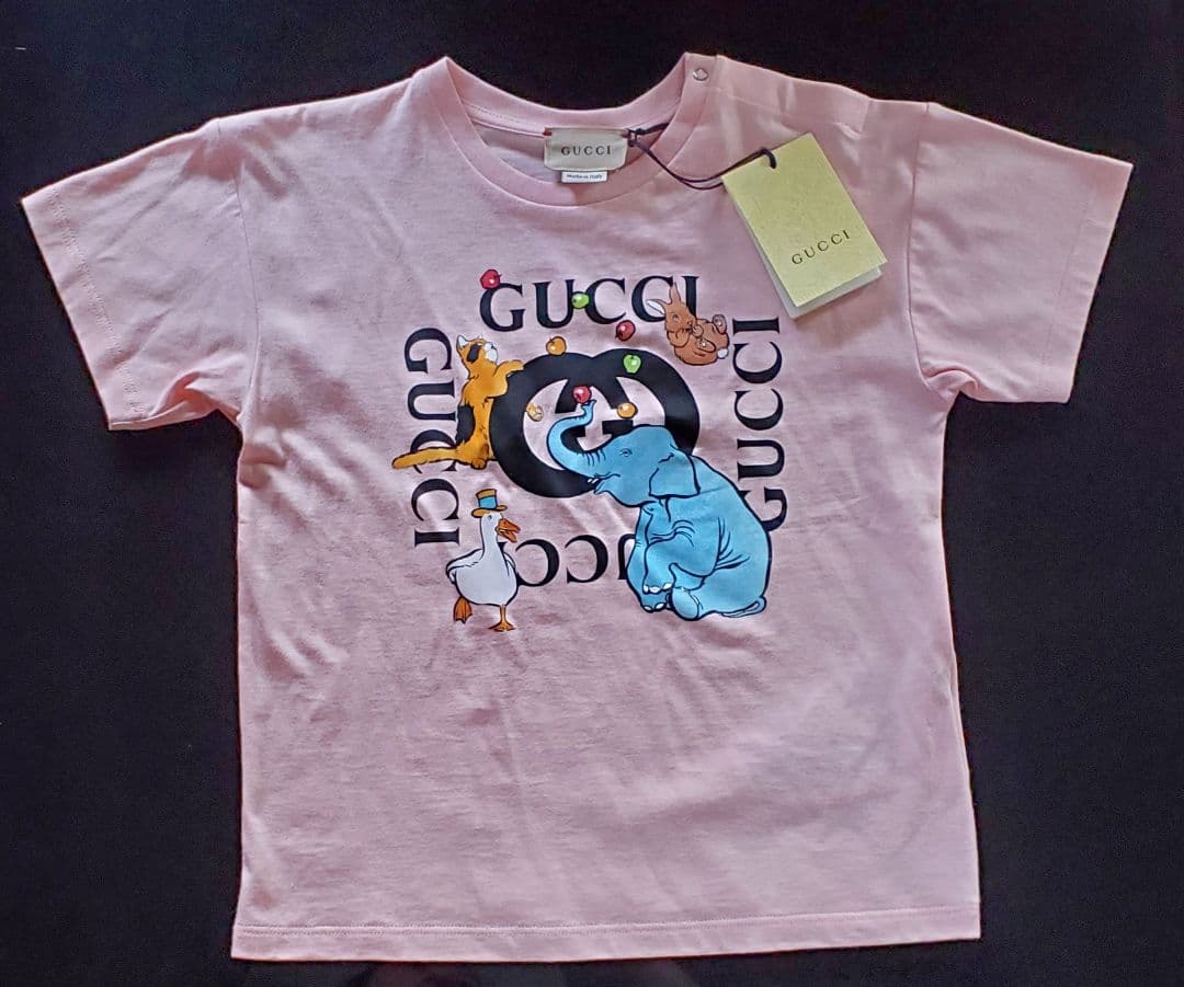 GUCCI BABY 正規品 動物プリント Tシャツ ピンク 100cm