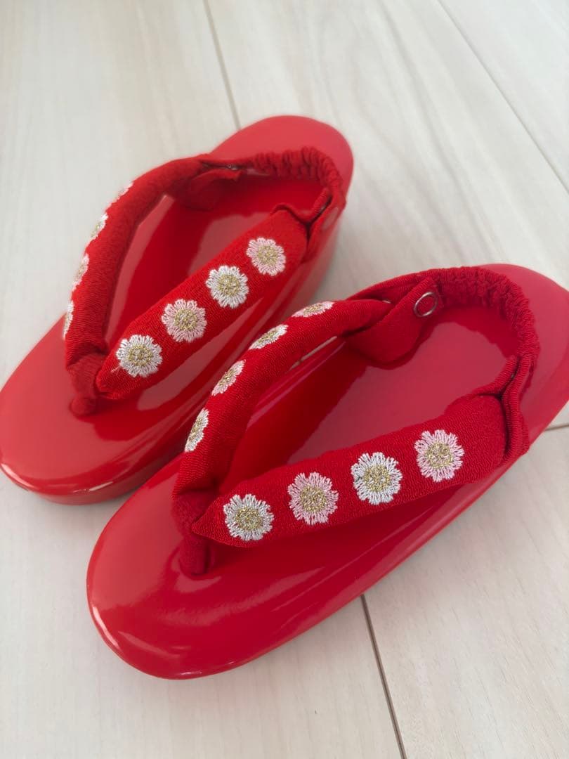 七五三用 花柄 ピンク 着物セット