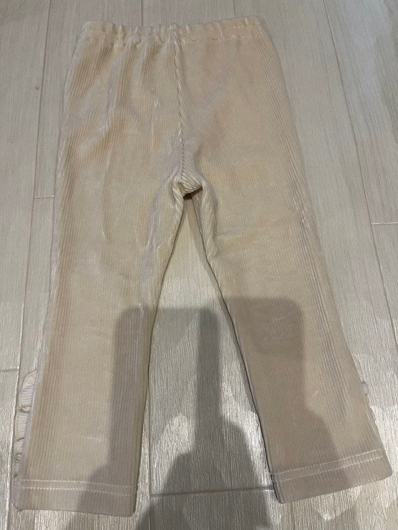 【新品未使用】【値下げ】familiar オフホワイト コーデュロイ パンツ