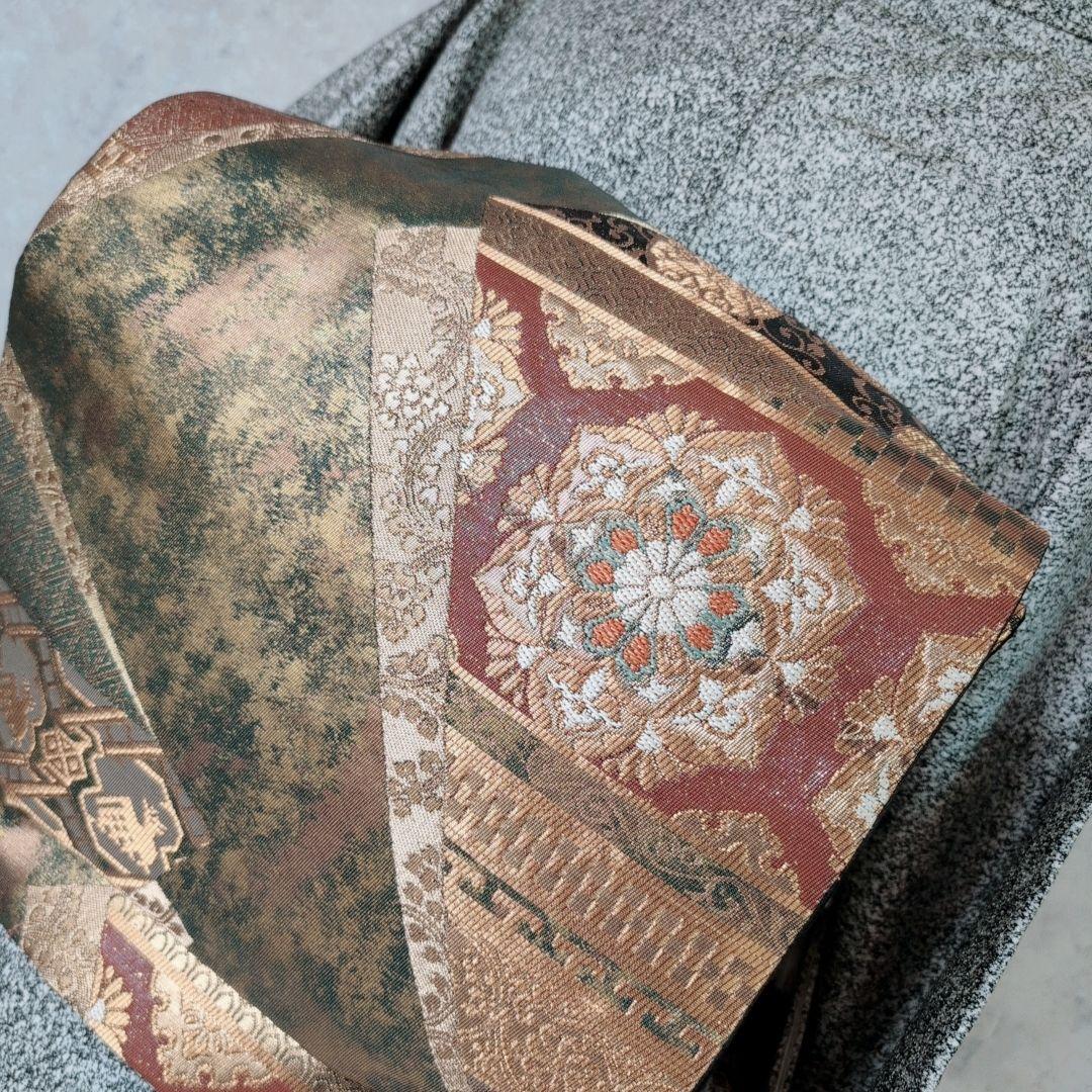 訪問着　フルセット　着物　正絹　たたき染め　白黒　モノトーン　シック　蔦　F5