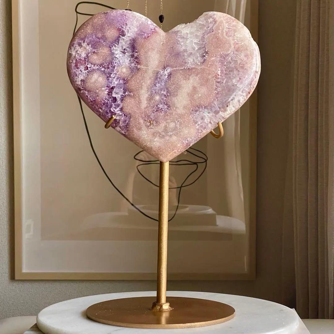 ★★★破格 最終特価【 特大 ピンクアメジスト 原石 ハート 1.54kg