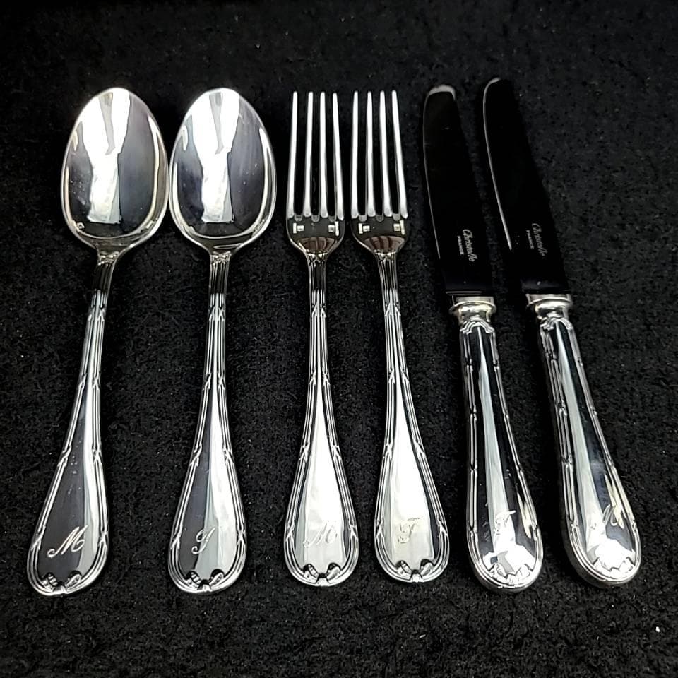 〇美品〇クリストフル　6本　リュバン ナイフ　フォーク　スプーン セット 箱つき