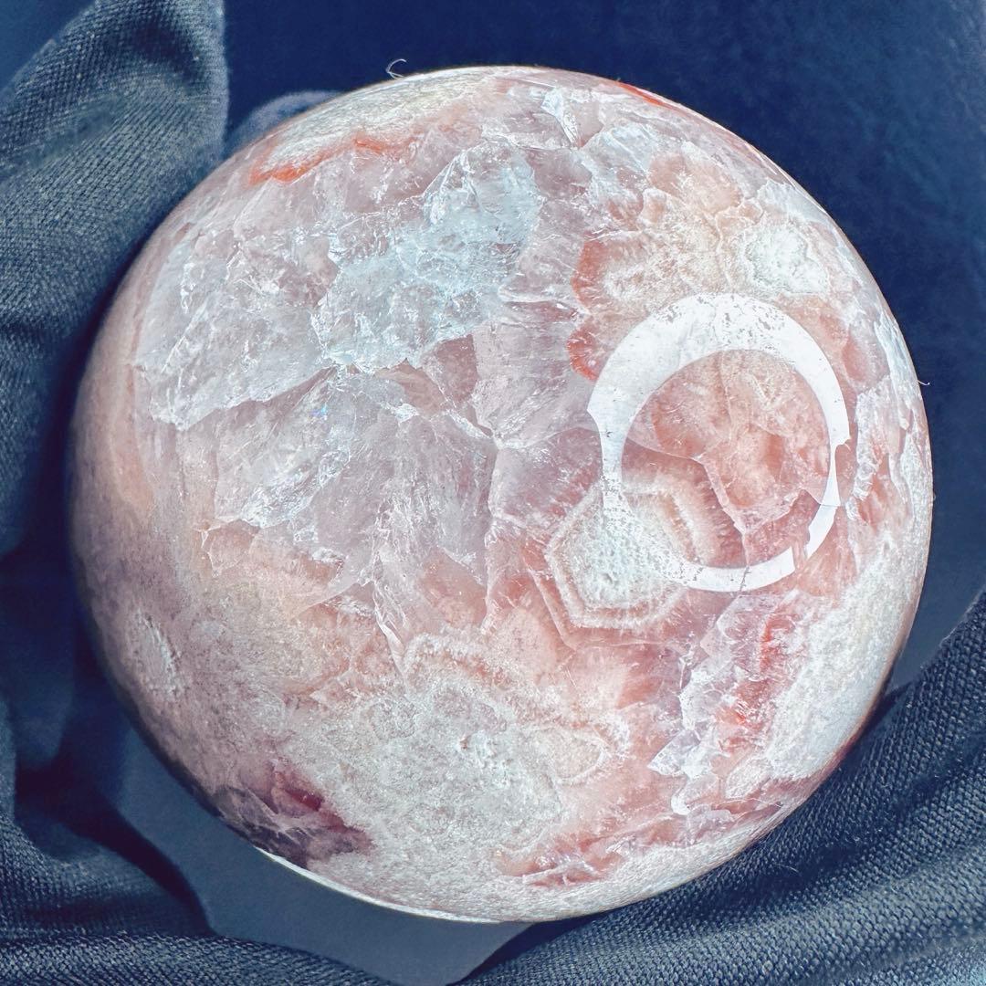 絶品☆爆アレ❗️キラキラ☆桜瑪瑙共生 ピンクアメジスト スフィア 丸玉A1173