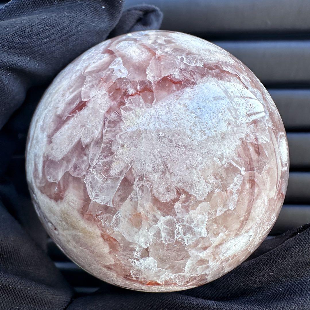 絶品☆爆アレ❗️キラキラ☆桜瑪瑙共生 ピンクアメジスト スフィア 丸玉A1173