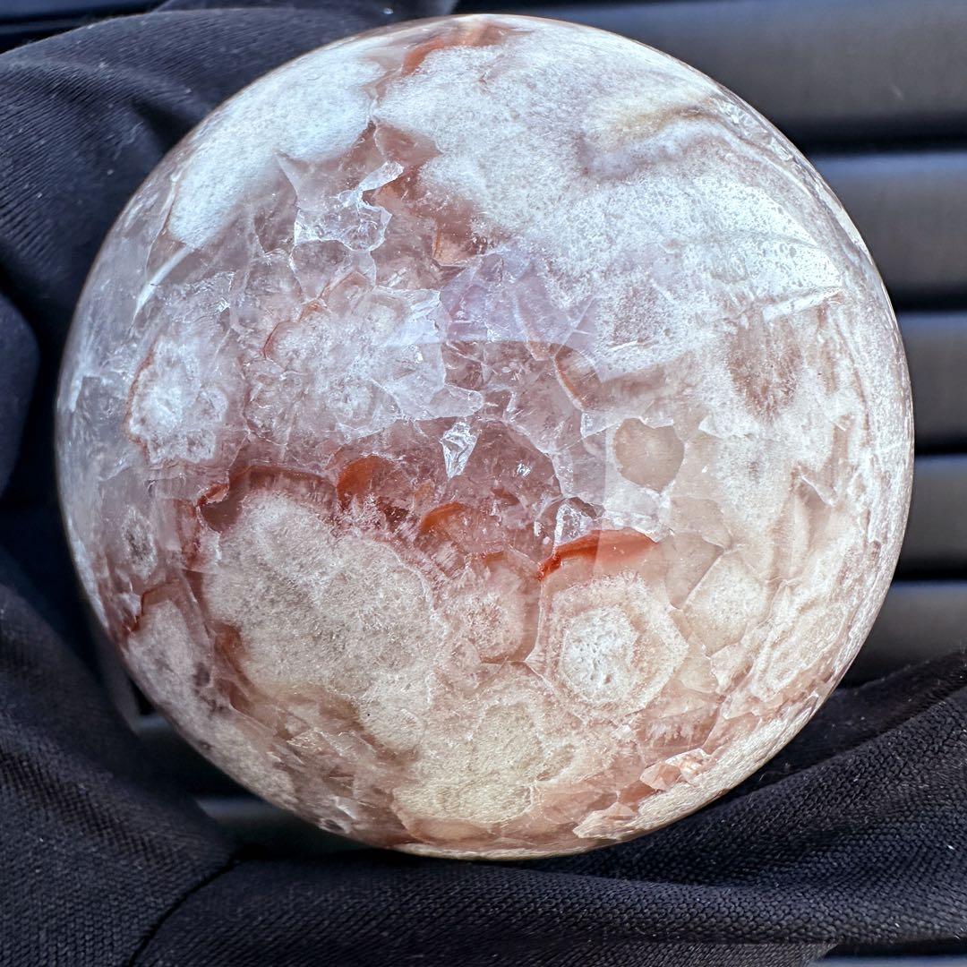 絶品☆爆アレ❗️キラキラ☆桜瑪瑙共生 ピンクアメジスト スフィア 丸玉A1173