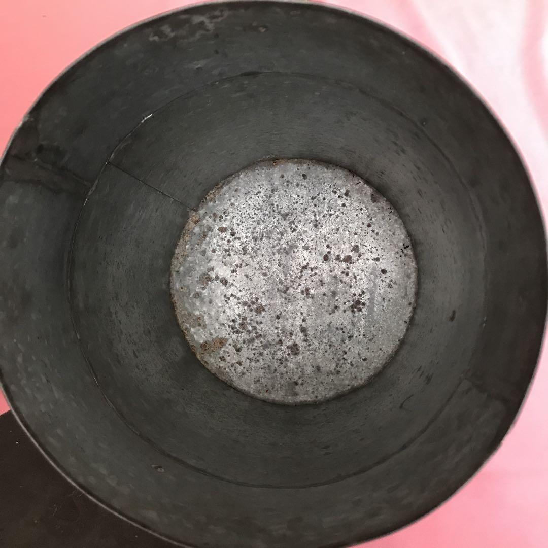 ビンテージ インダストリアル  レトロ ブリキ缶 蓋付き 筒型