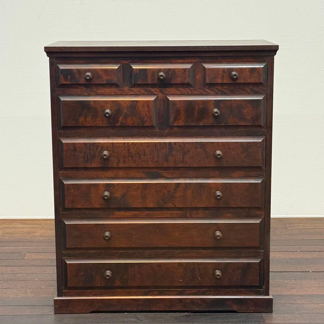 H110K58 北海道民芸家具 6段チェスト 樺材 無垢材