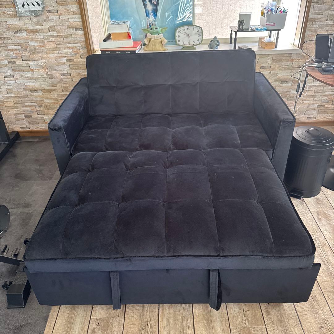 NOCE ノーチェ　ブラック ソファベッド ファブリック　お値下げ相談可能！