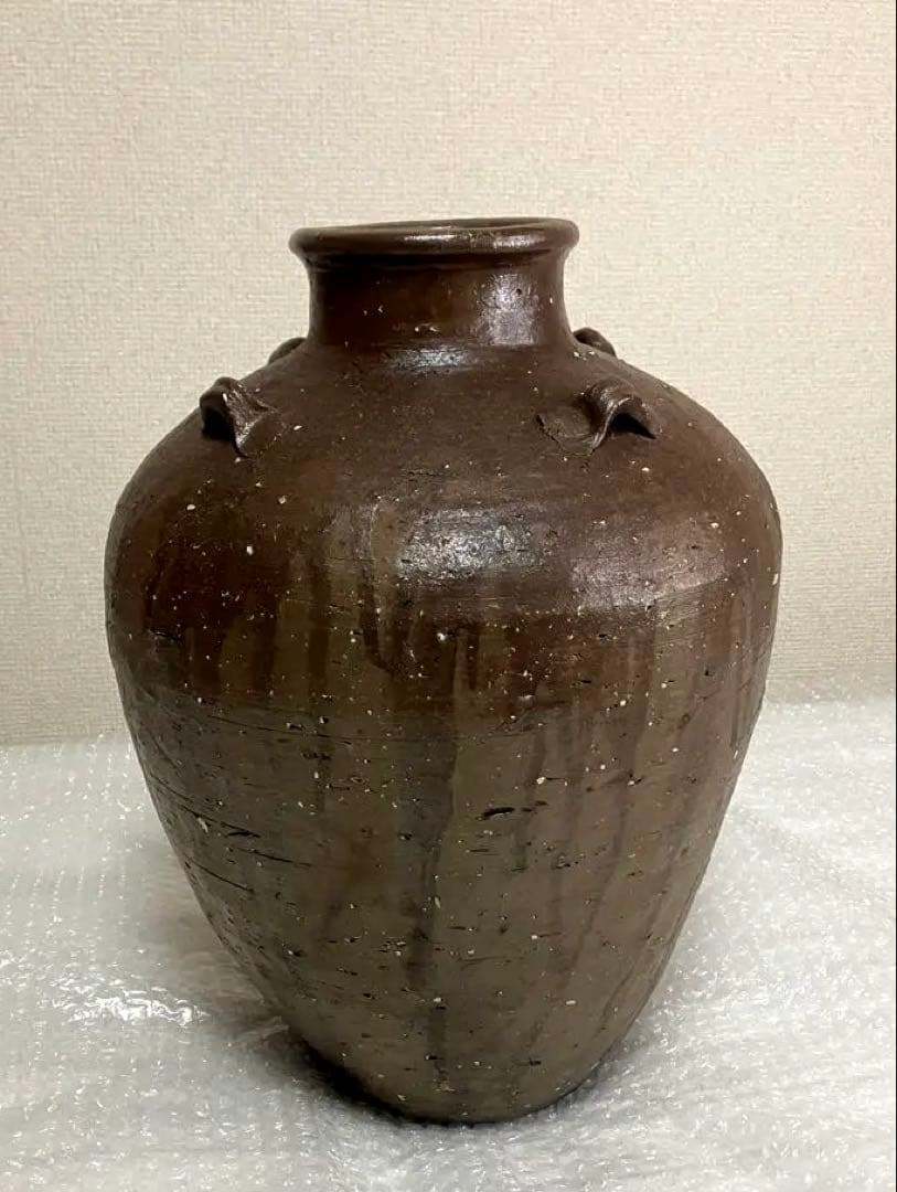 室町時代 信楽焼 壺 古美術 骨董品 花瓶 茶葉入 茶道具 大壺 備前焼 一点物