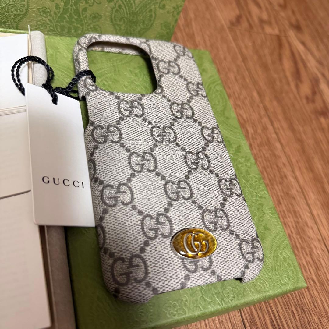 新品タグ付き‼️ グッチ GUCCI GGパターン iPhone14Pro ケース