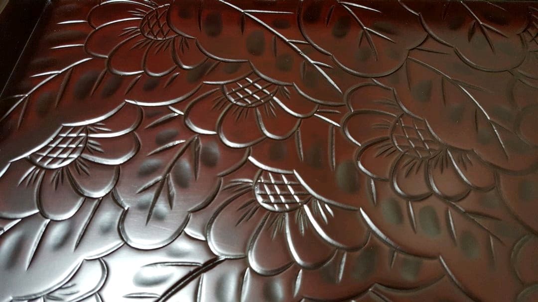 未使用　激美品　うるし　お盆　天然木漆器　紀州漆器　伝統工芸品　５０ｃｍ