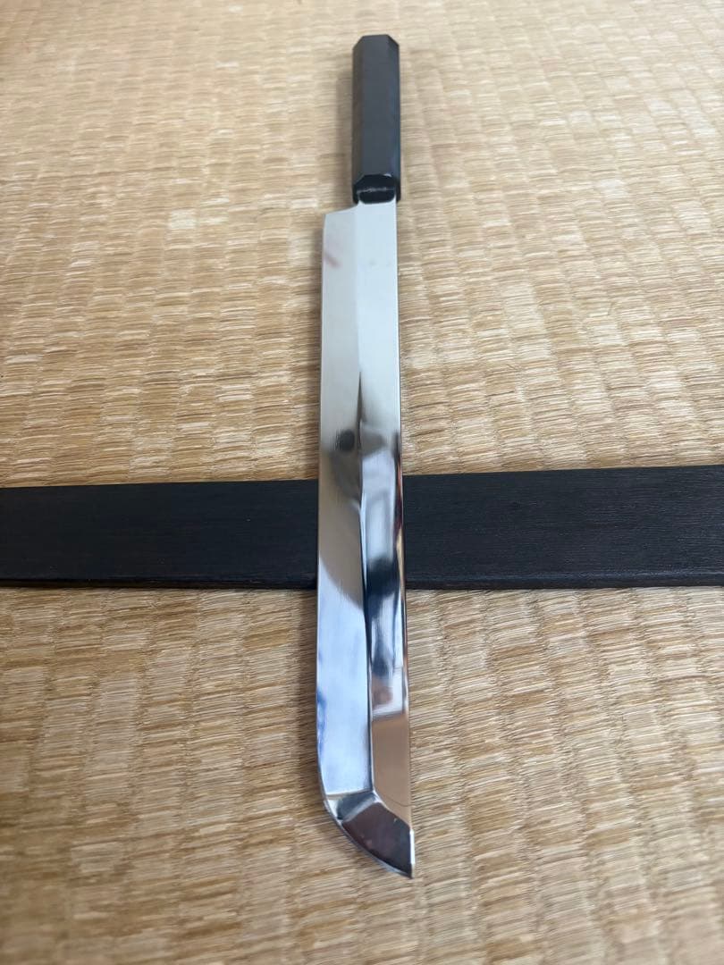 先丸刺身包丁　鏡面仕立　刃渡り約27㎝　高級金蘭包丁袋付