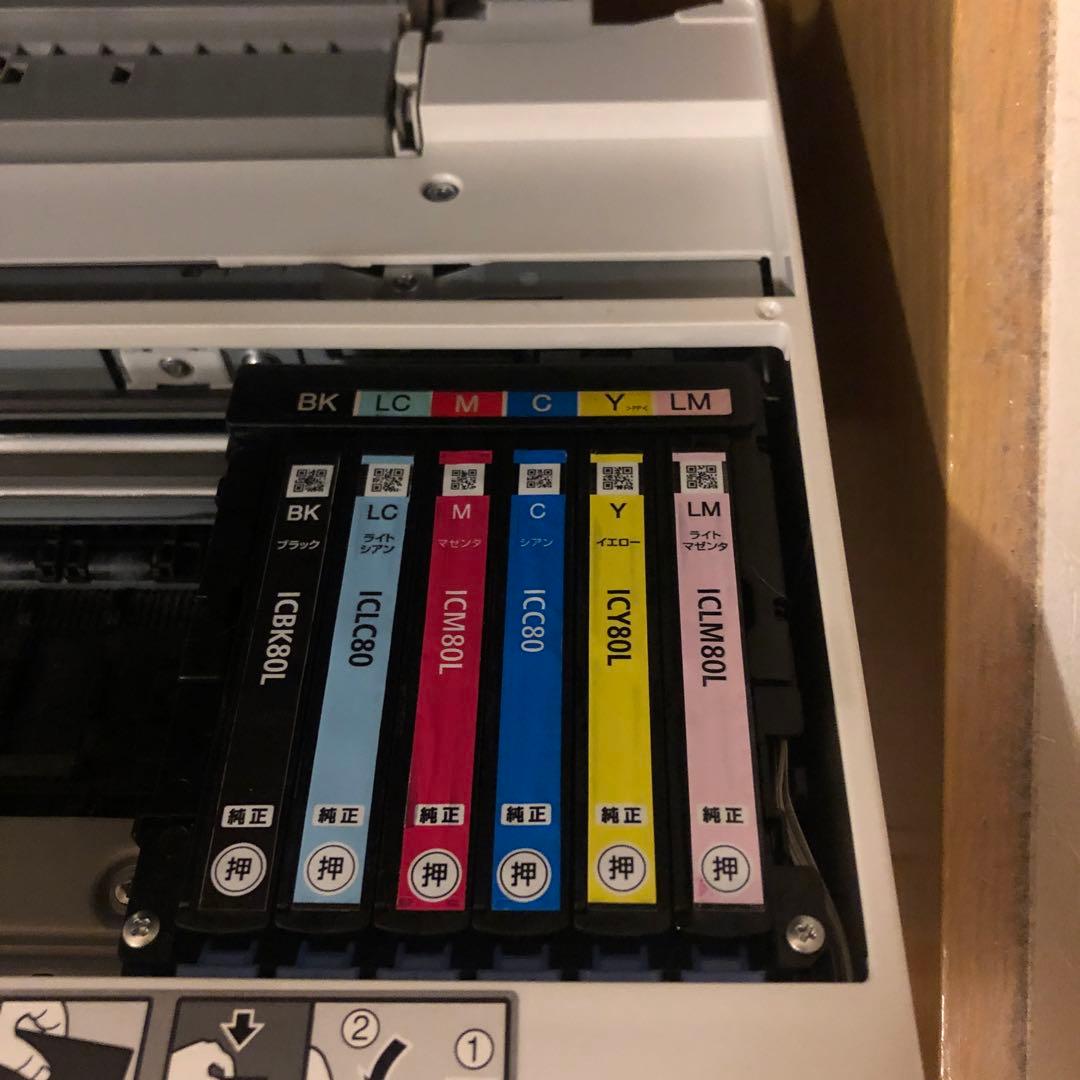 【ジャンク品】EP-808AW EPSON 取付済純正インク付き