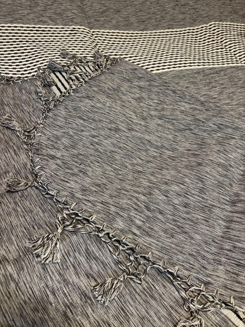 ダブル クイーン ベッドカバー メキシコミトラ織 手織り 綿100 ハンドメイド