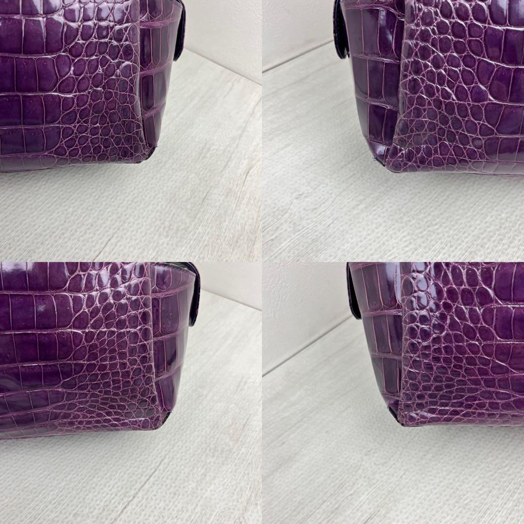 未使用品✨ JRA認定 S・sakamoto シャイニングクロコ ハンドバッグ