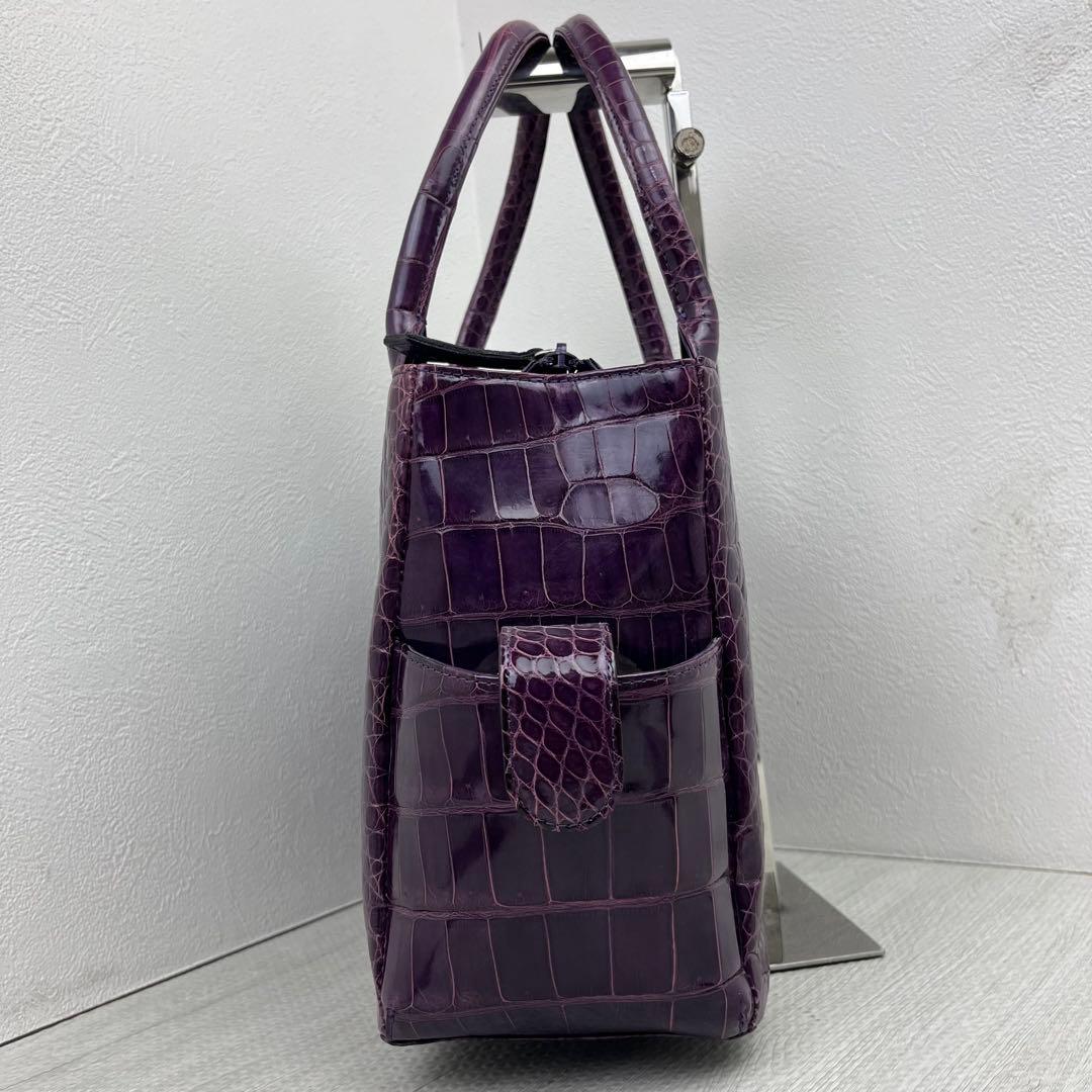 未使用品✨ JRA認定 S・sakamoto シャイニングクロコ ハンドバッグ