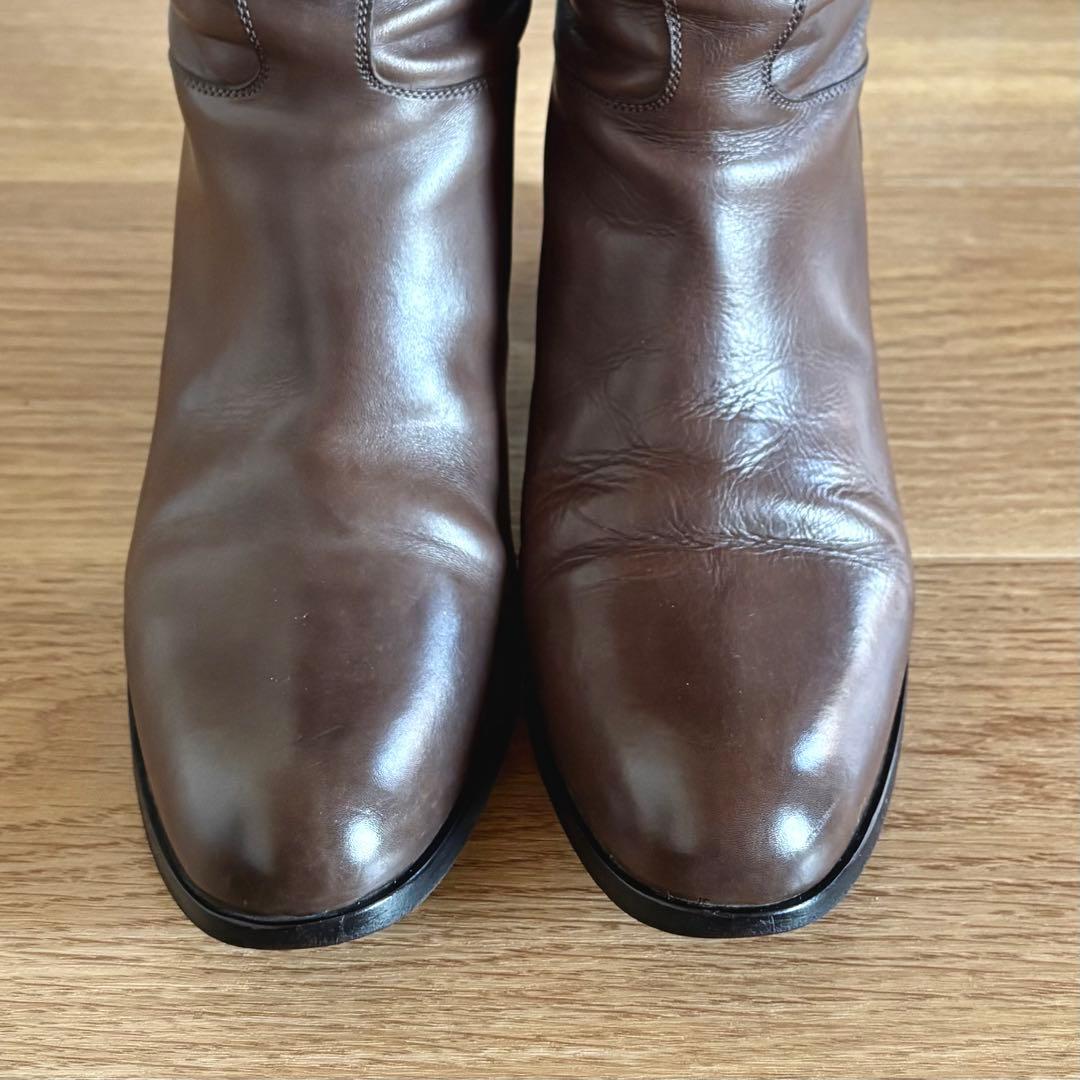 SARTORE★サルトル37.5 ダークブラウン 本革 ロングブーツ