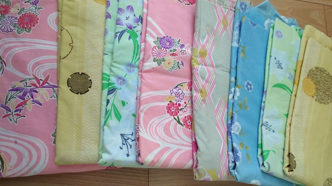 色浴衣 18枚 帯 20本 まとめ売り 旅館 民宿 ゆかた 浴衣 色ゆかた