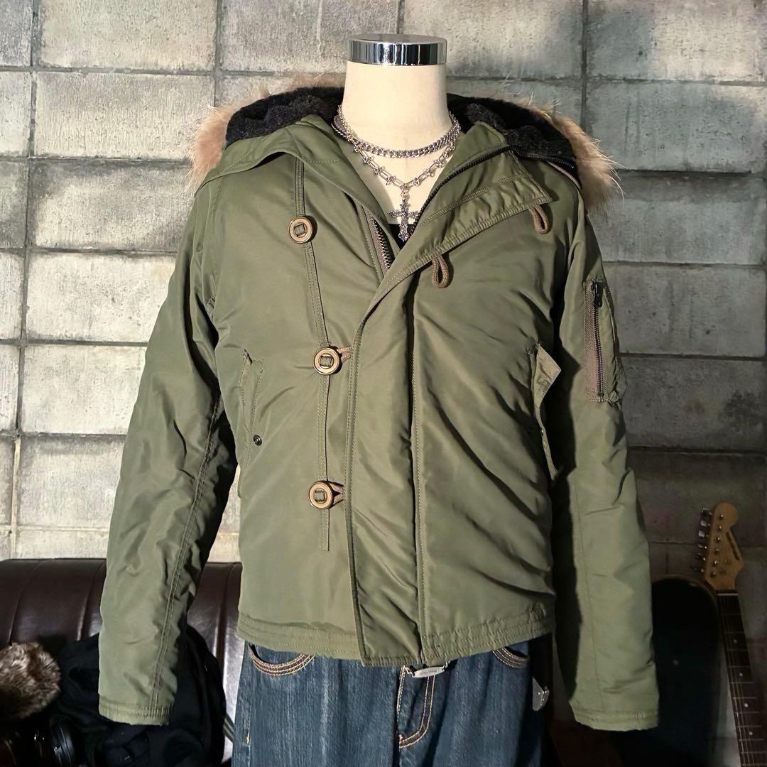 モッズコート　フライトジャケット　リアルファー　 N2B ミリタリー　ナイロン