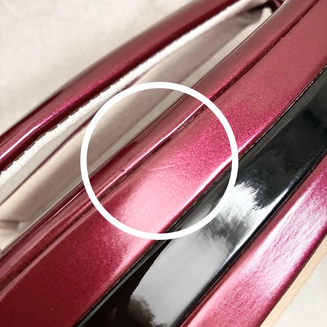 【訳あり】[ワイン×黒]エナメル草履バッグセット　フリーサイズ　成人式　卒業式