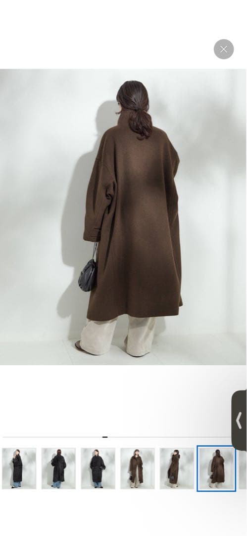 ブラウン ウール混紡 オーバーサイズコート