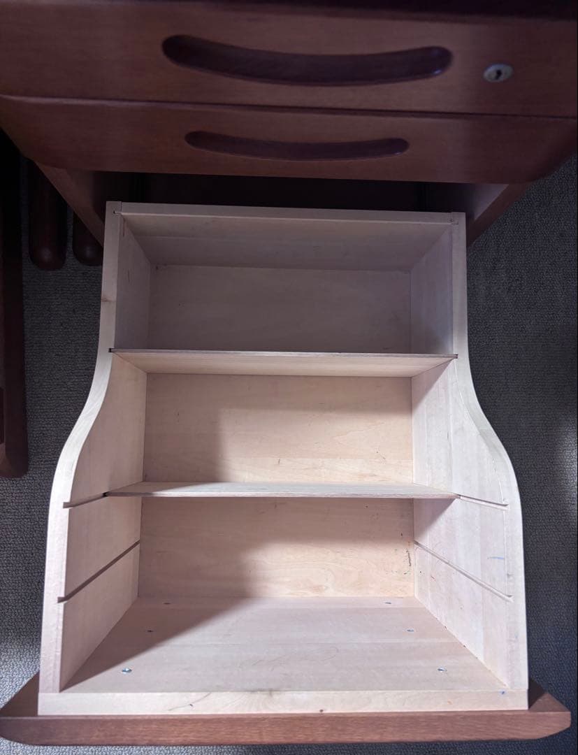 カリモク学習机 ４点セット 1-③ 袖棚