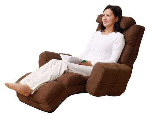 □NEWふかふかリラックスチェアDX 肘あり ブラウン　座椅子