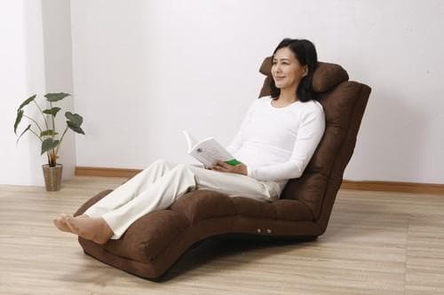 □NEWふかふかリラックスチェアDX 肘あり ブラウン　座椅子