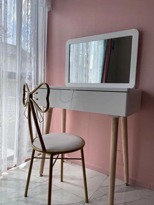 ドレッサー 北欧風 鏡台 オシャレ ホワイト 姫系