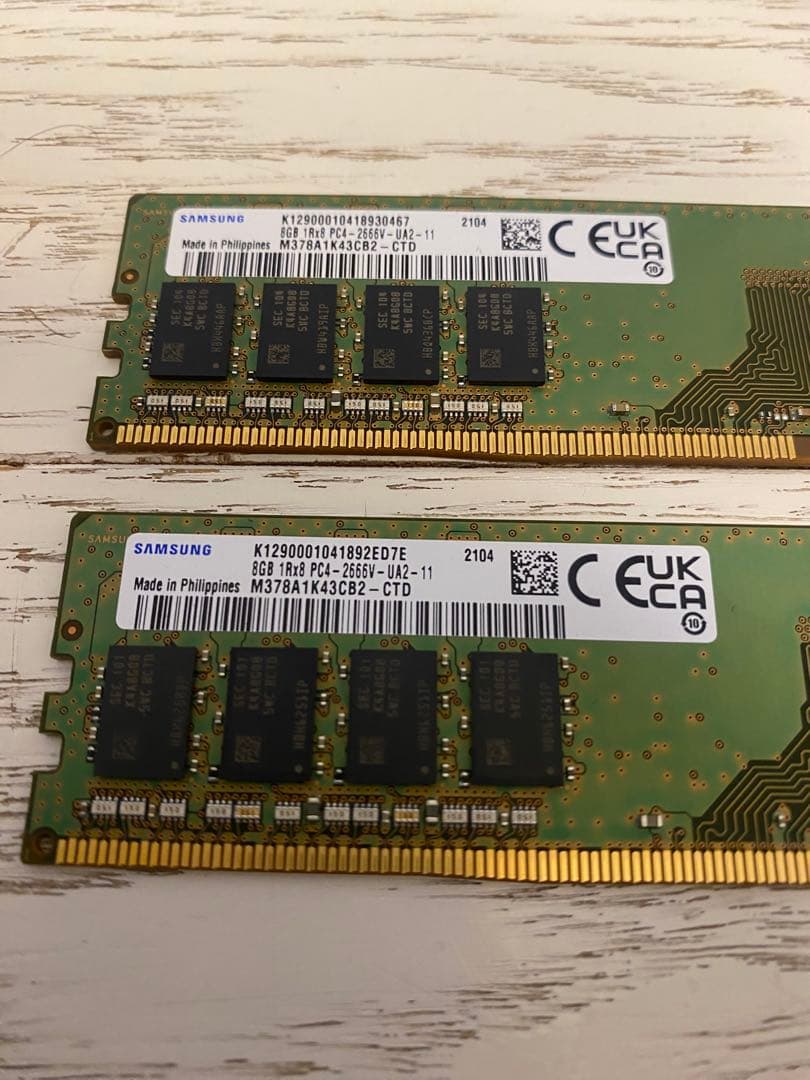 DDR4 PC4-2666V 8GB×2枚　SAMSUNG 16GB