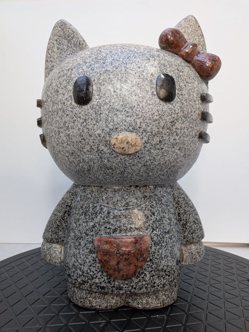 b788、ハローキティ キティーちゃん 石像 御影石 置物 猫 希少 レア