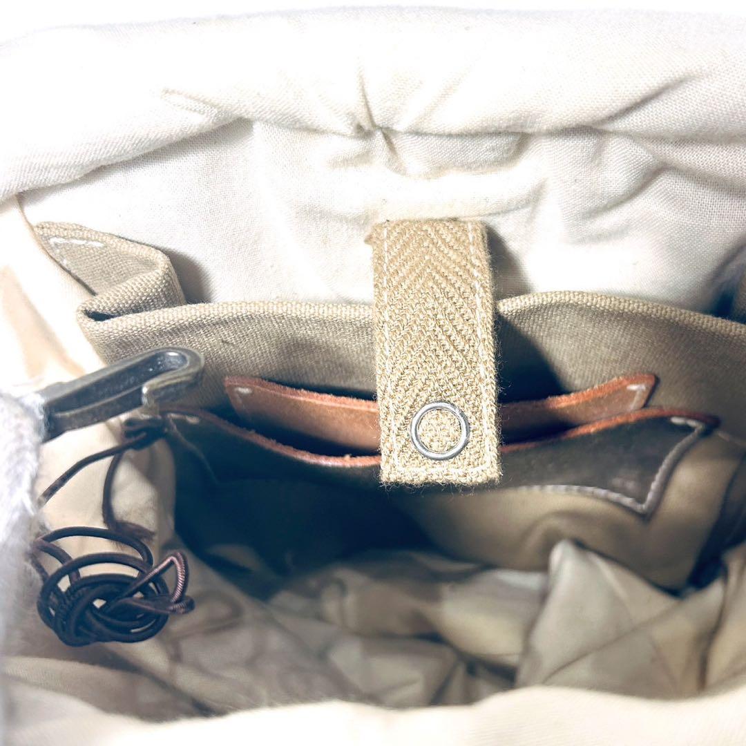 【美品】 エバゴス かごバッグ ハンドバッグ トートバッグ 紅籐 リネン 牛革