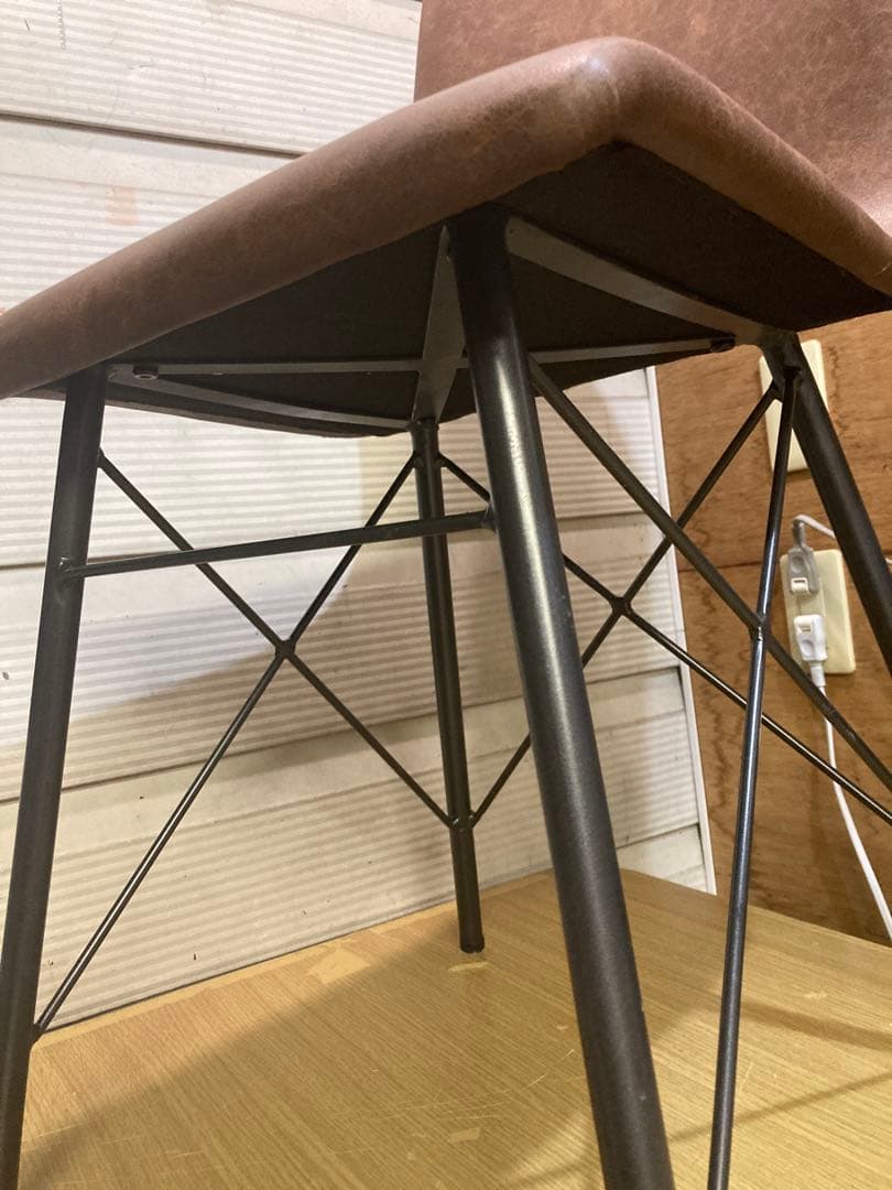 美品　ダイニングチェア　クラッシュゲートCrash Gate　ブラウン&キャメル