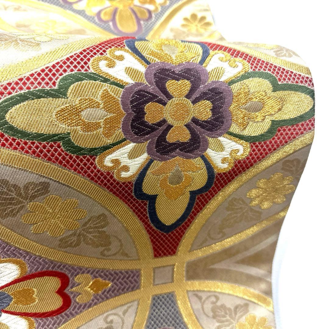 専用帯5143 4401 二点セット●高級 正絹 引箔 七宝華文 六通 袋帯