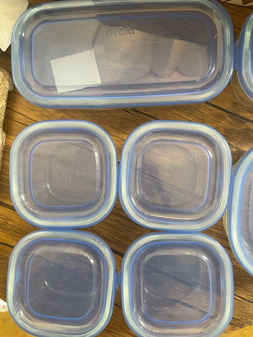 iwaki 透明 青 食品保存容器 セット