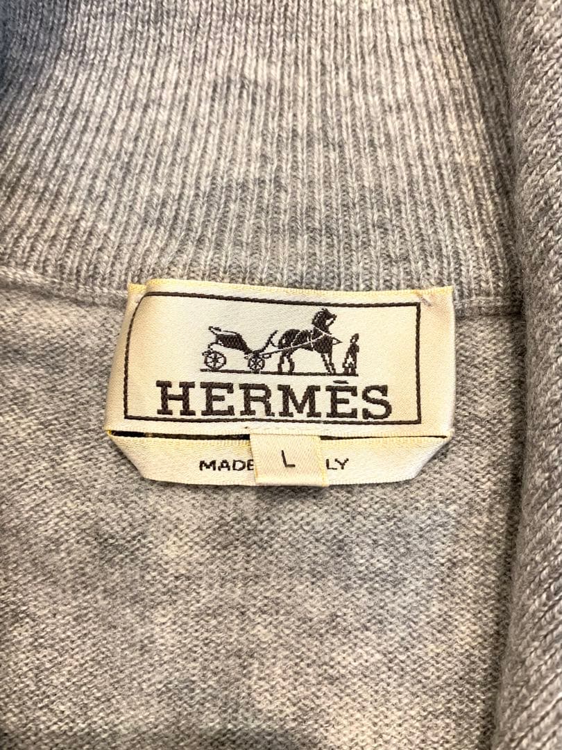 ✨美品正規品✨HERMES(エルメス)カシミヤ100%グレージップアップセーター