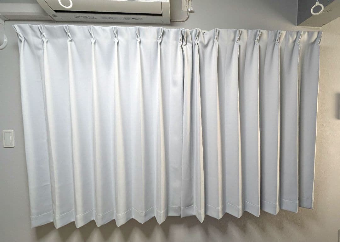 カーテン＆レース４枚セット（1級遮光/スノーグレー/幅200cm 両開き）