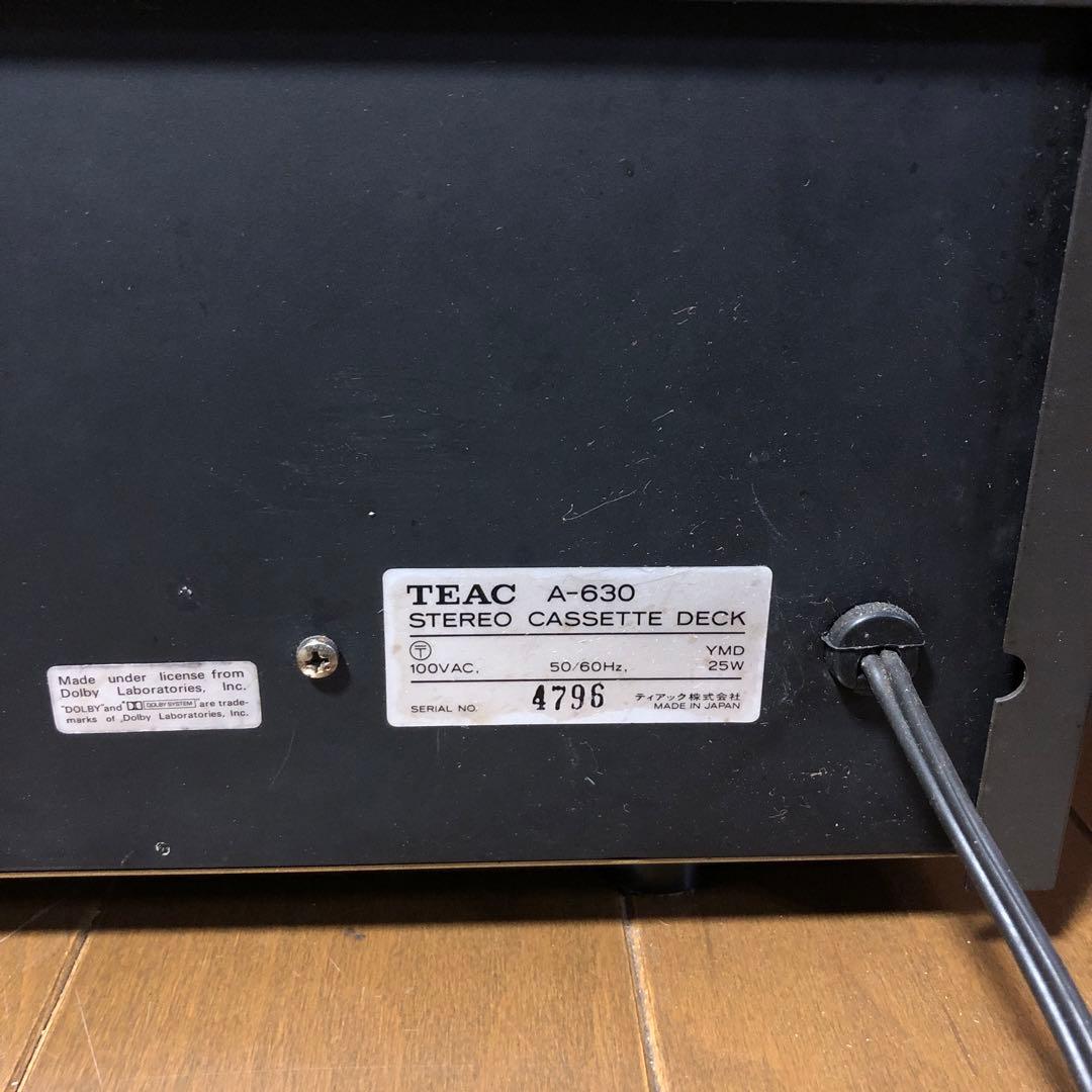 TEAC A-630 ステレオカセットデッキ テープレコーダー