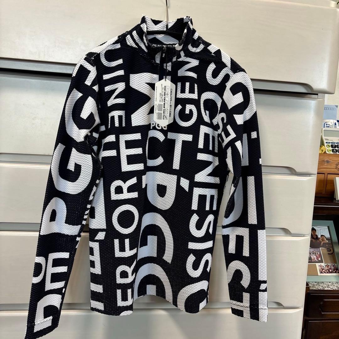 パーリーゲイツデルタロゴ総柄ハーフジッパー長袖シャツサイズ1