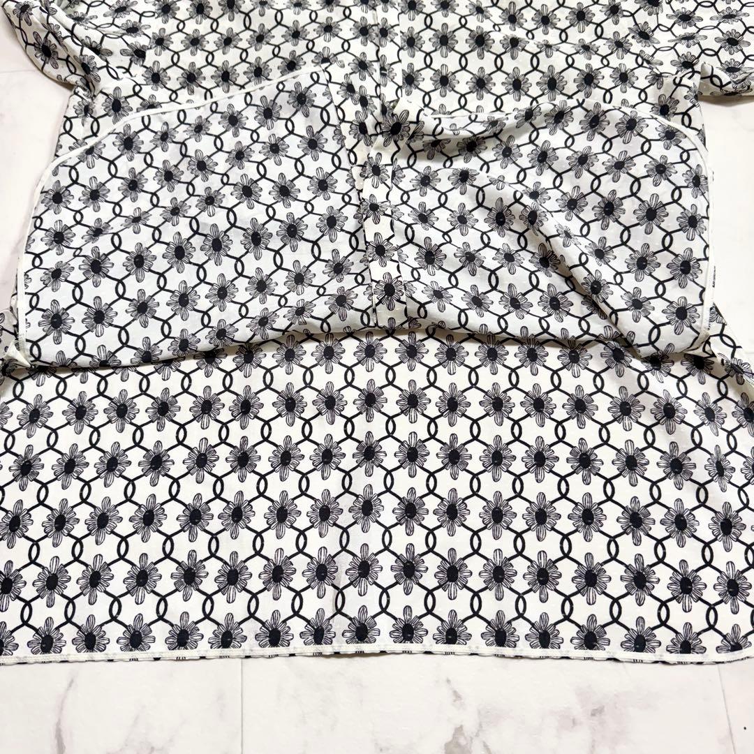 美品 エポカ 総柄 ブラウス 花柄 モノトーン スカーフ 高級 きれいめ