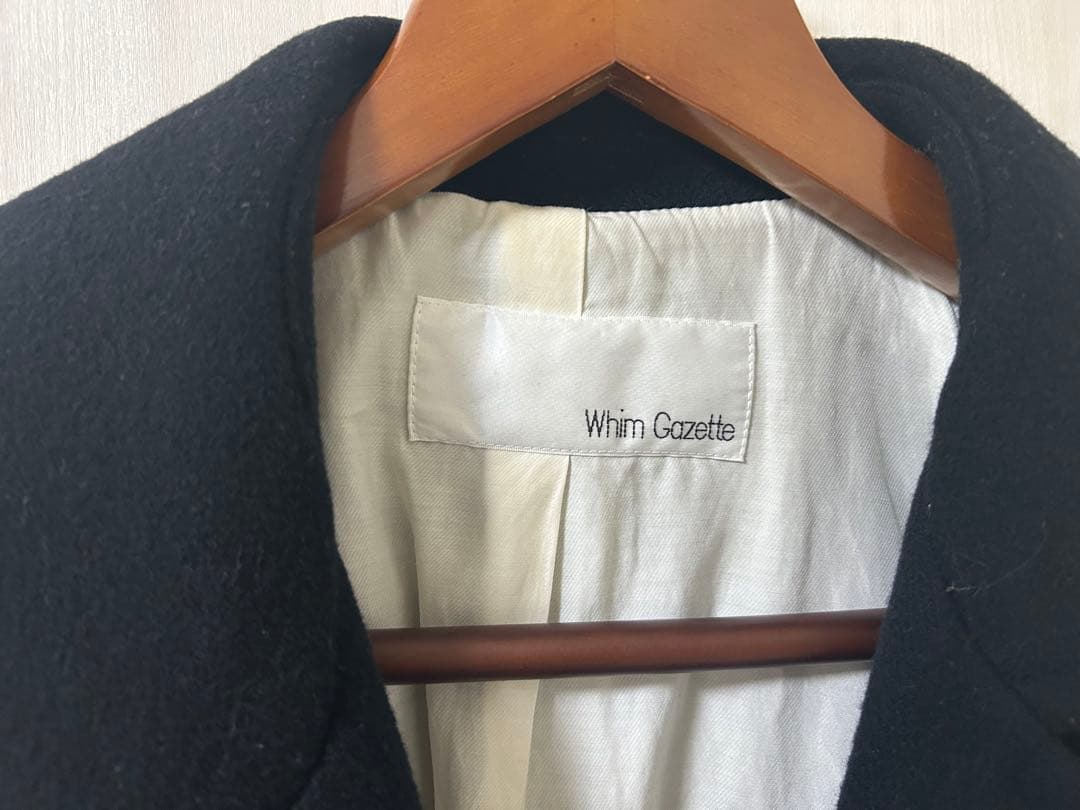 Whim Gazette ワイドカラーピーコート　黒