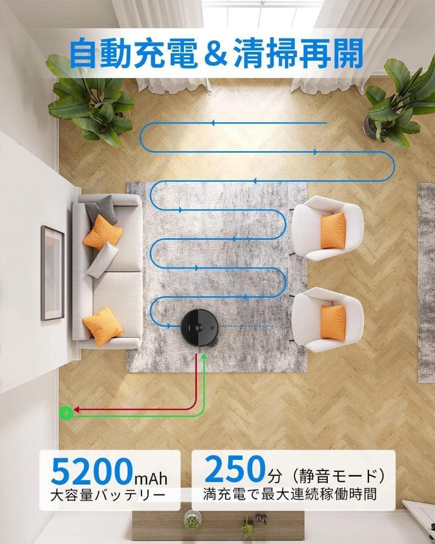 AIRROBO ロボット掃除機 自動ごみ収集 レーザーナビゲーション