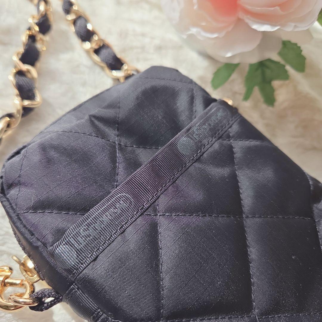 レスポートサック ブラックチェーンキルト スマホショルダー